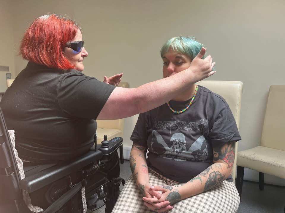 Val Ross providing a calm, trauma-aware healing session in Gosport